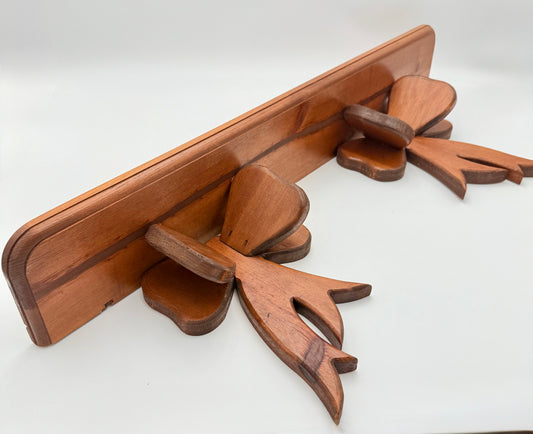 VINTAGE WOOD BOW WALL SHELF
