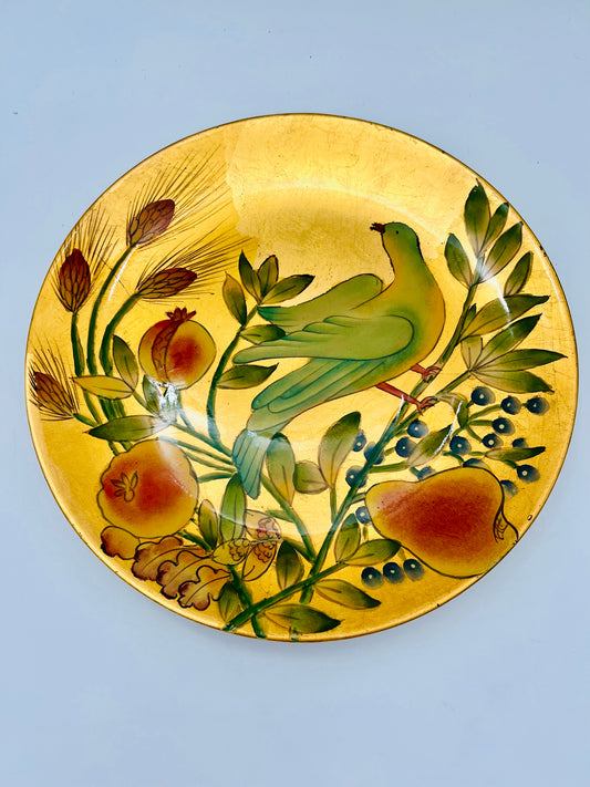 VINTAGE TOSCANA ANDREA SADEK GOLD LEAF BIRD PLATE