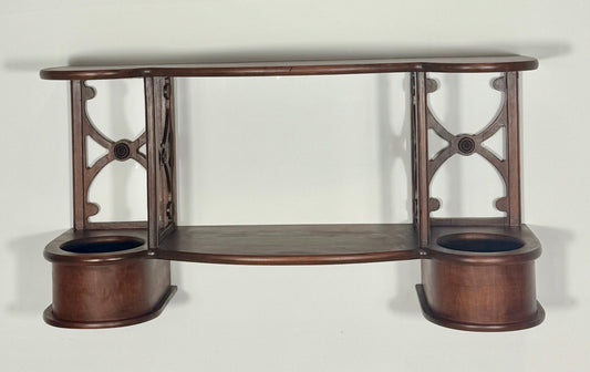 ANTIQUE ENGLISH SHERATON STYLE DOUBLE CACHEPOT ETAGERE