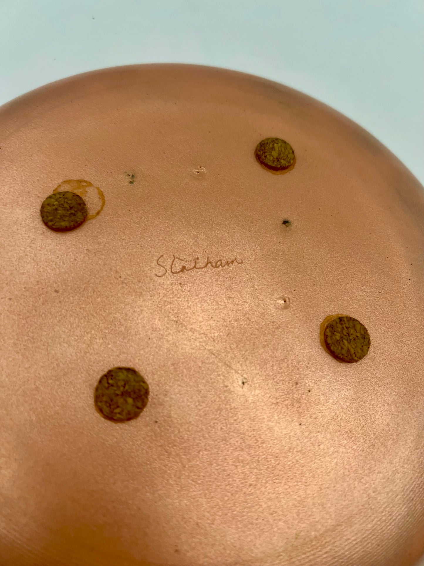 PAIR OF MIDCENTURY SIGNED STATHAM COPPER ART PLATES