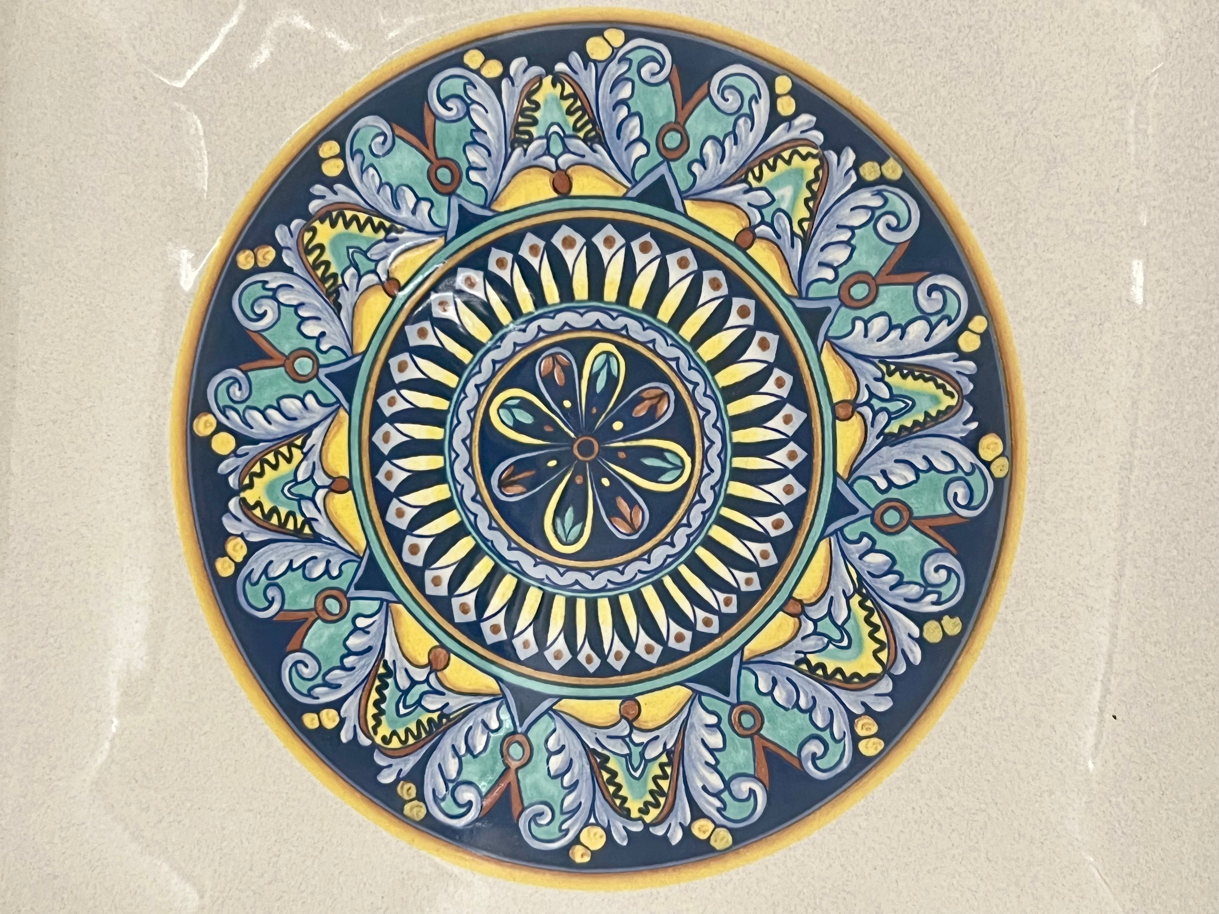 VINTAGE CERAMICA NOVA DERUTA SQUARE DECORATIVE BOWL | HAND PAINTED ITALIAN MAJOLICA | MADE IN ITALY
