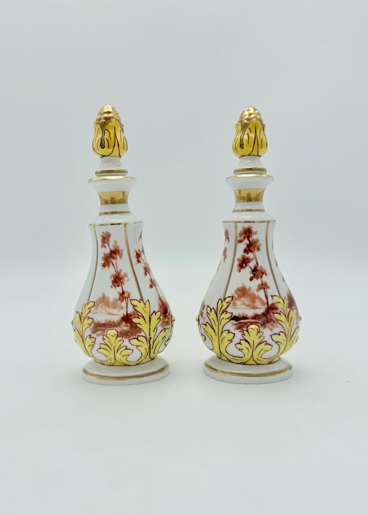 Rare Antique Hand Painted Victorian French Cologne Bottles