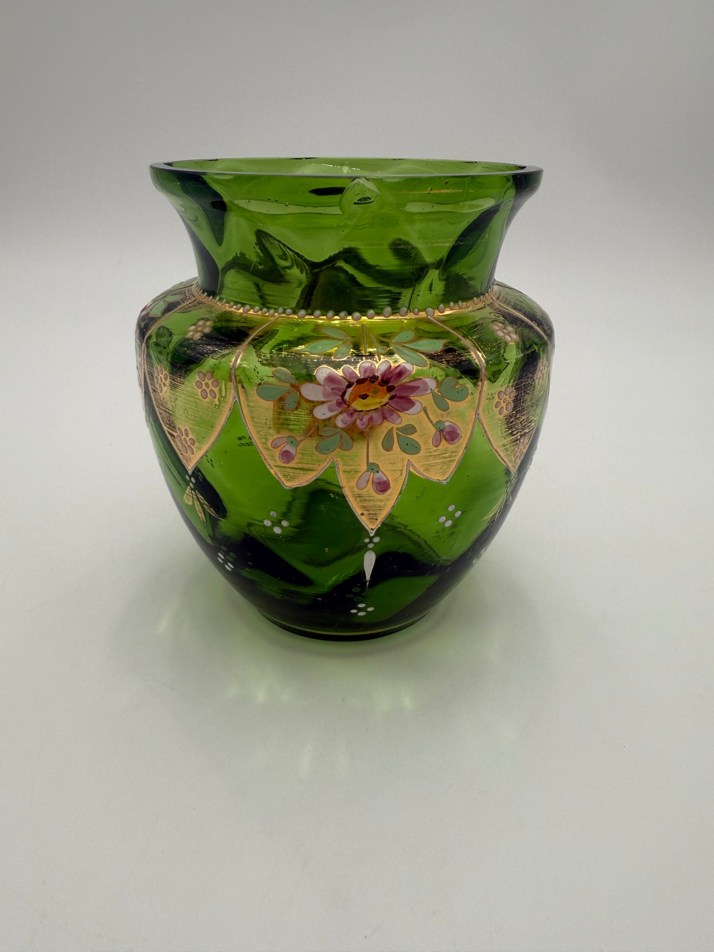ANTIQUE MOSER BOHEMIAN ART GLASS VASE, CIRCA LATE 1800s-EARLY 1900s