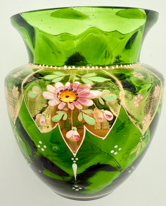 ANTIQUE MOSER BOHEMIAN ART GLASS VASE, CIRCA LATE 1800s-EARLY 1900s