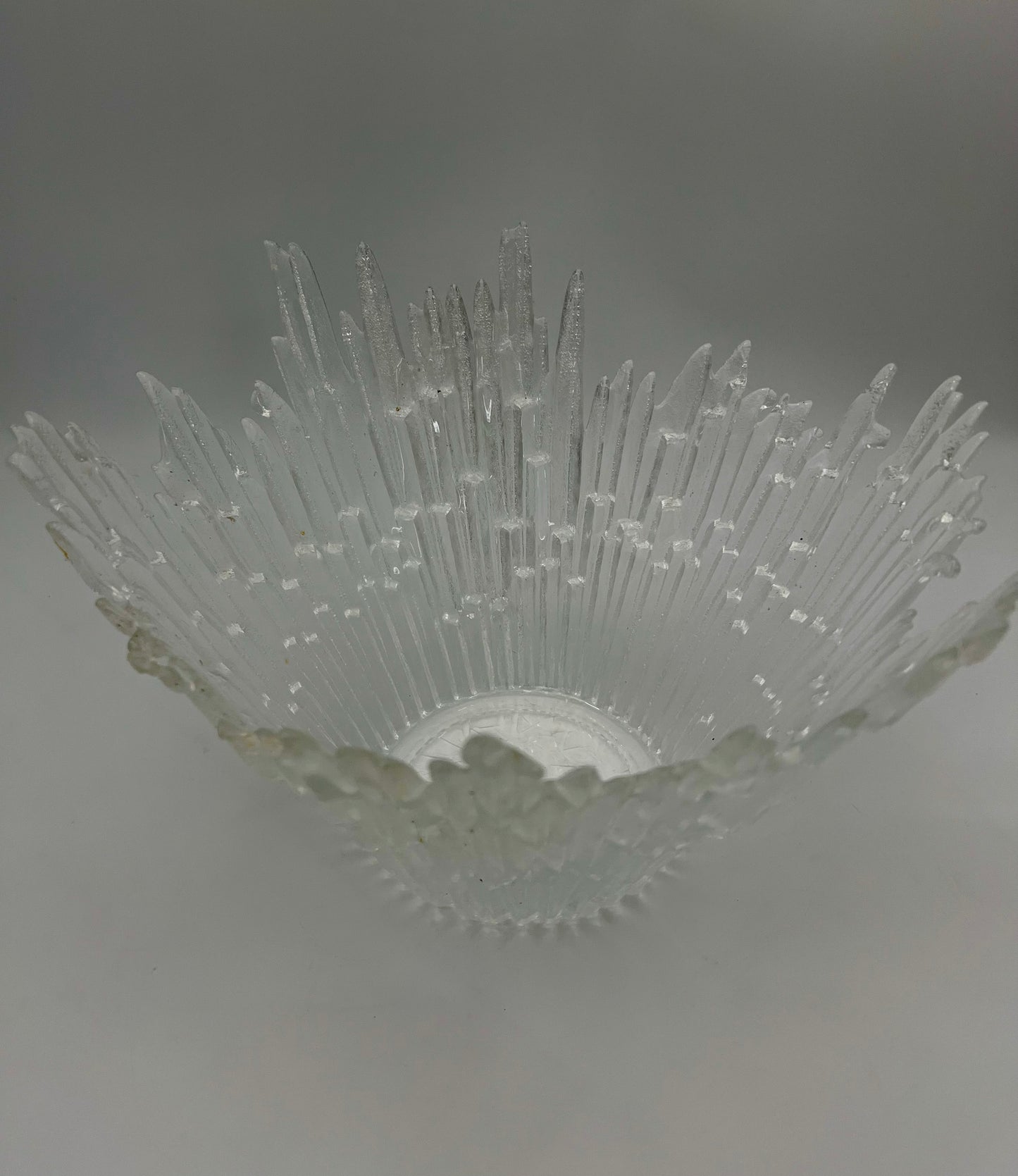 MID CENTURY ART GLASS BOWL "NORTHERN LIGHT" MADE IN FINLAND
