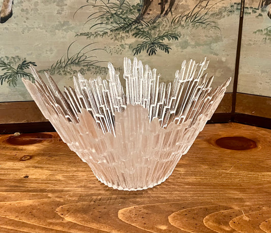 MID CENTURY ART GLASS BOWL "NORTHERN LIGHT" MADE IN FINLAND