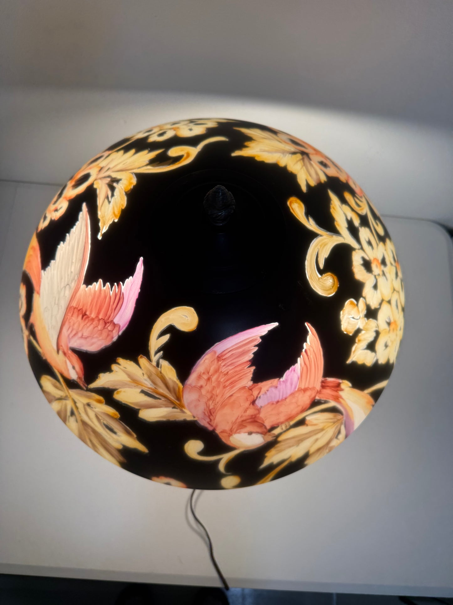 Vintage "Birds of Paradise" Art Nouveau Style Table Lamp