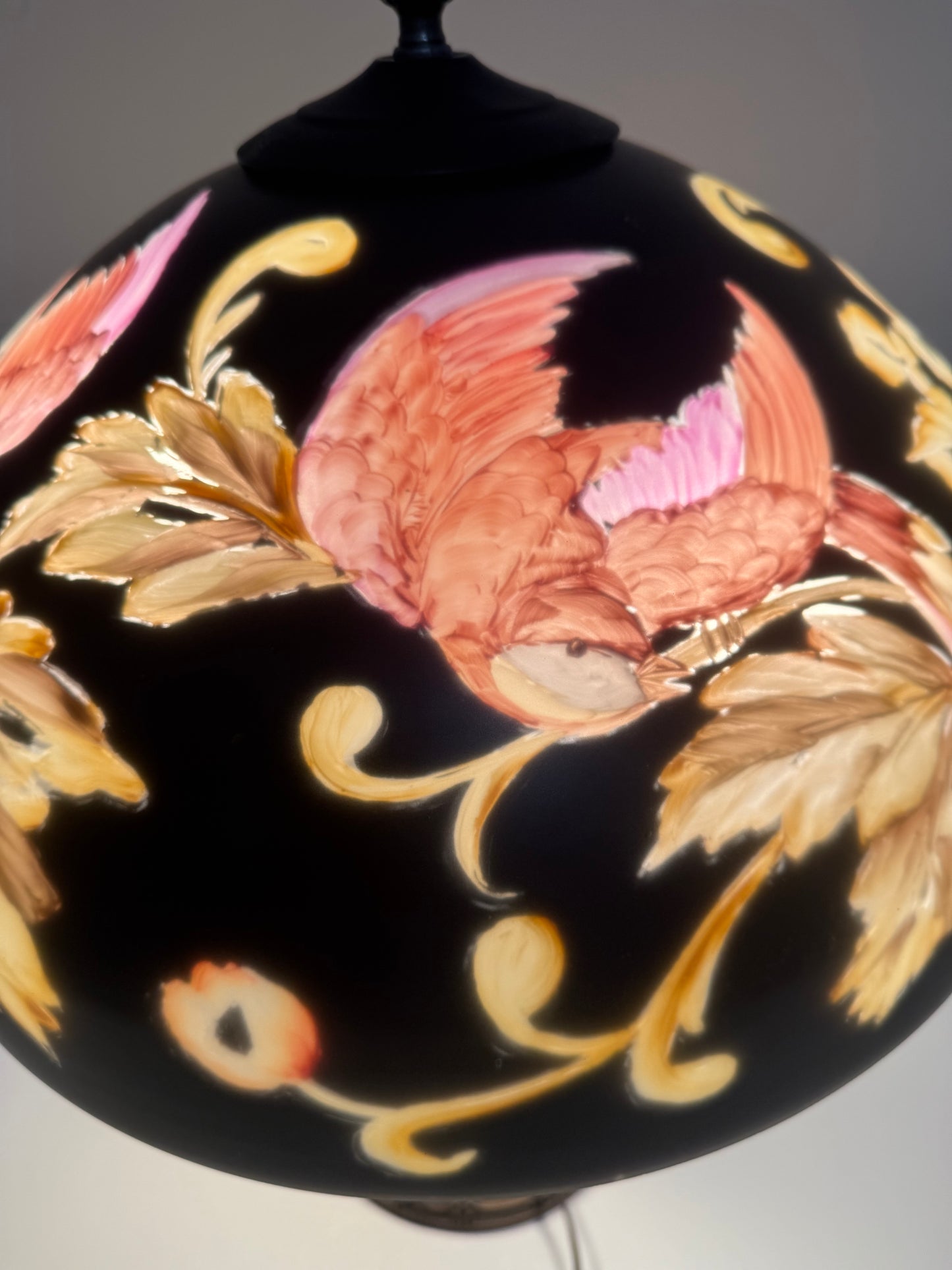 Vintage "Birds of Paradise" Art Nouveau Style Table Lamp