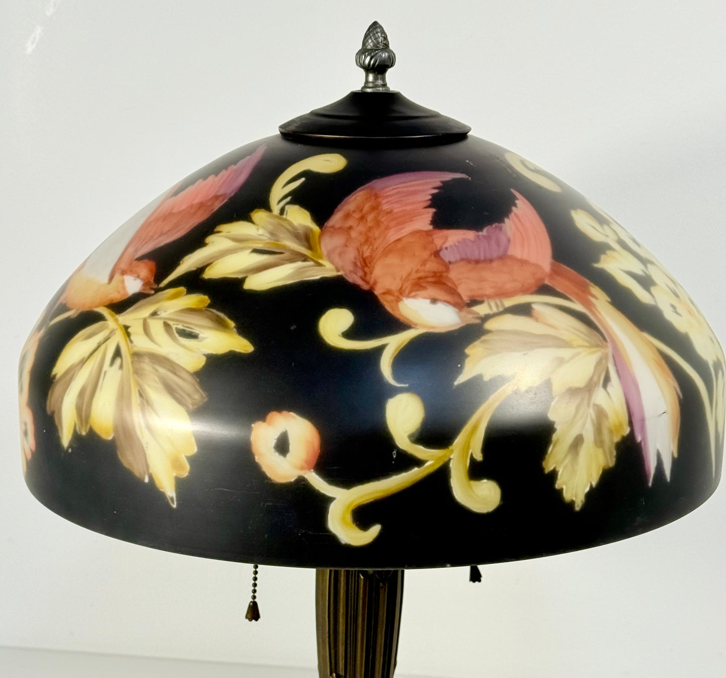 Vintage "Birds of Paradise" Art Nouveau Style Table Lamp