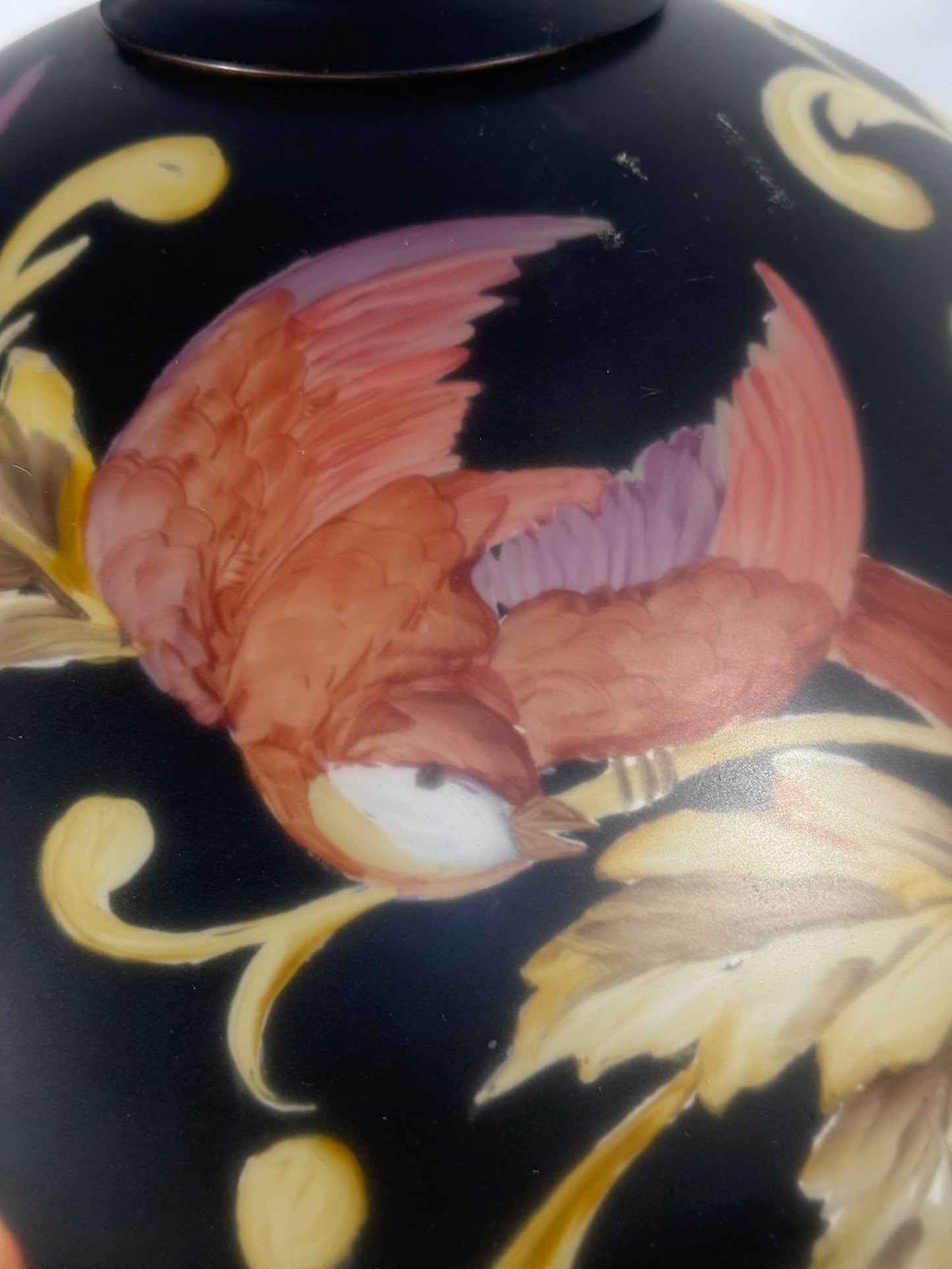 Vintage "Birds of Paradise" Art Nouveau Style Table Lamp