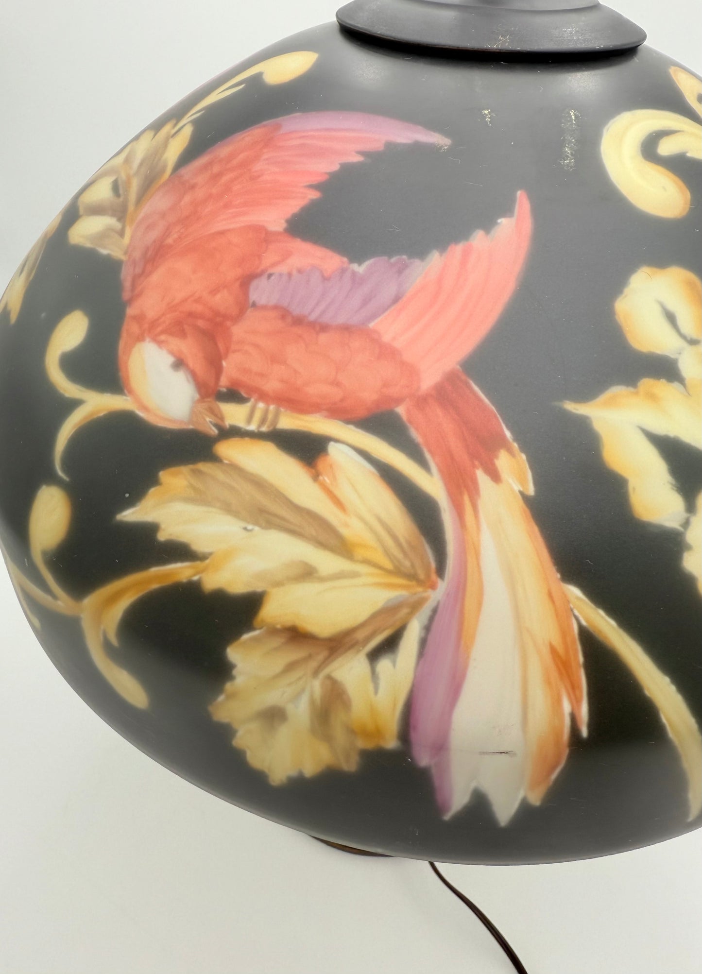Vintage "Birds of Paradise" Art Nouveau Style Table Lamp