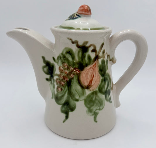1950s VINTAGE JOHN B. TAYLOR HARVEST PATTERN CERAMIC COFFEE POT