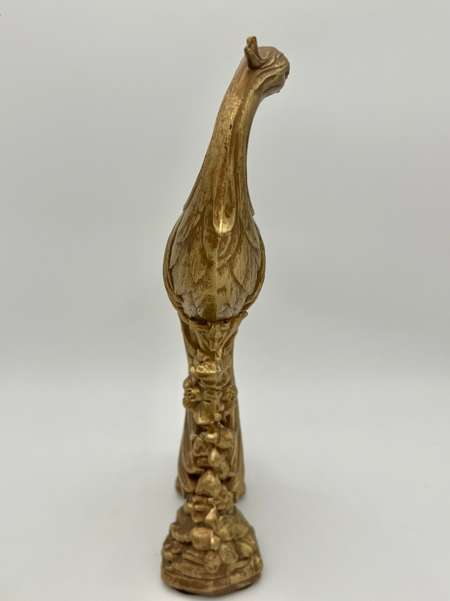 PAIR OF VINTAGE 1960s GOLD PEACOCK FIGURINES