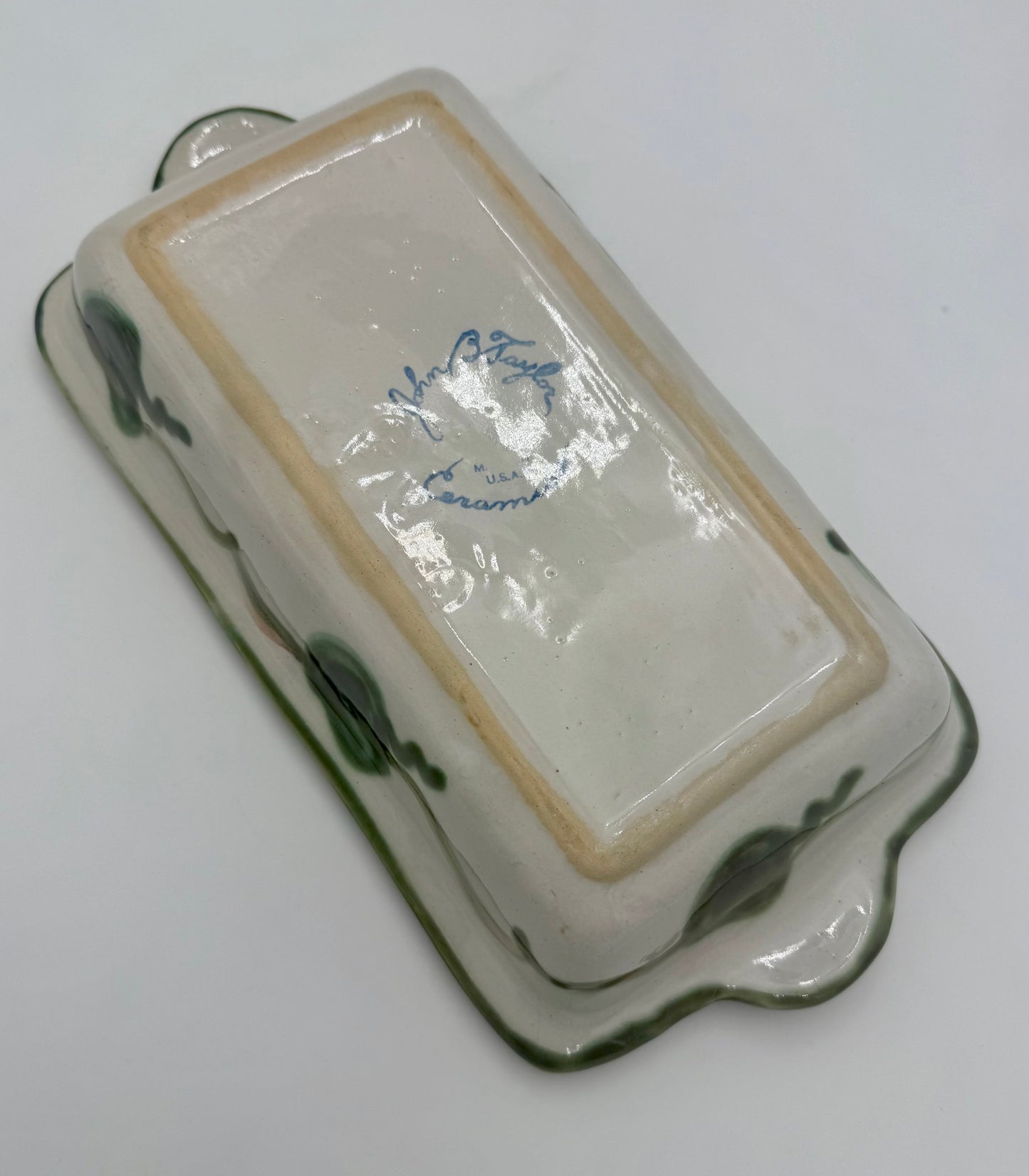 1950s VINTAGE JOHN B. TAYLOR HARVEST PATTERN CERAMIC BAKING DISH