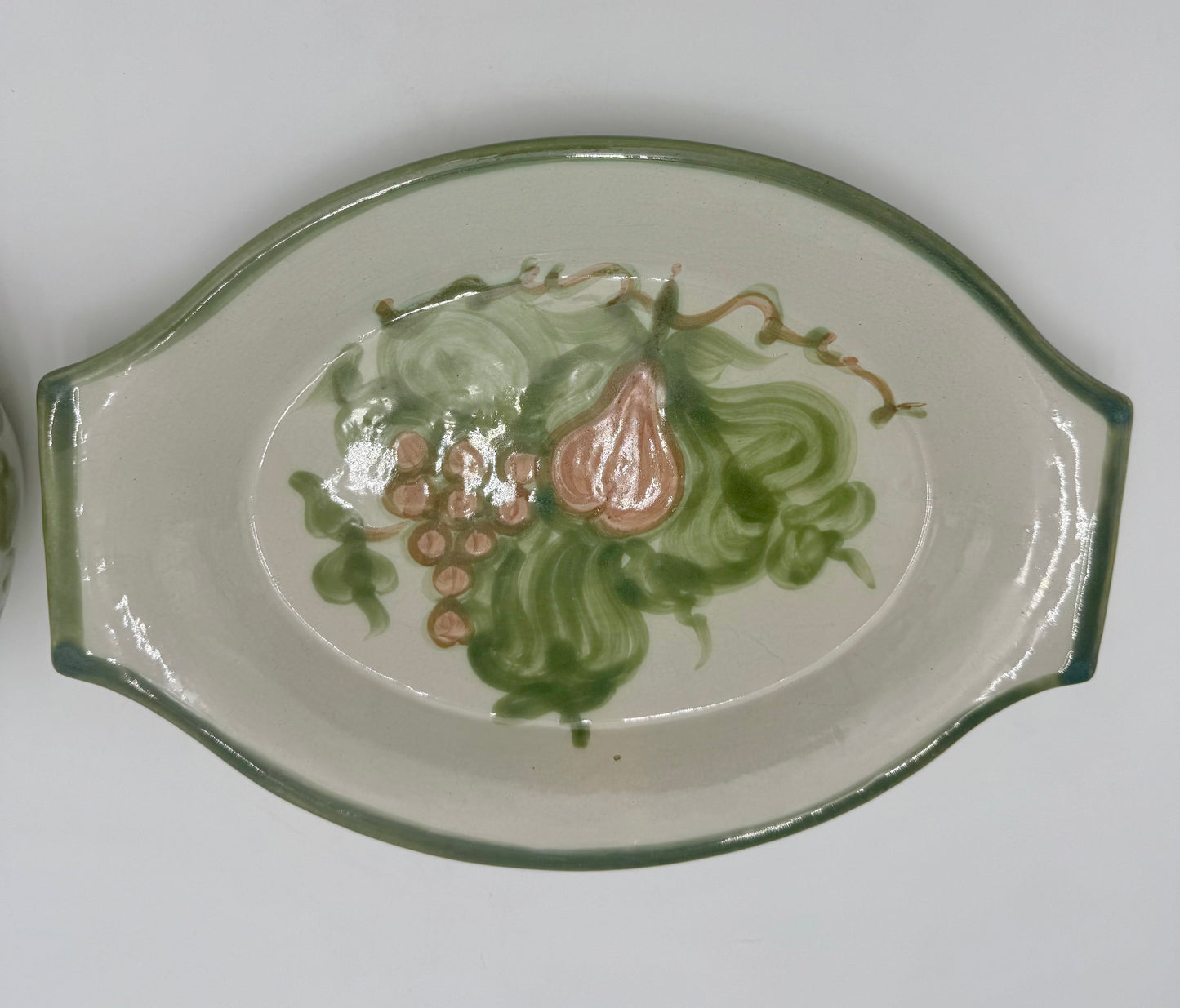 1950s VINTAGE JOHN B. TAYLOR HARVEST PATTERN CERAMIC PLATTER AND DIP BOWL