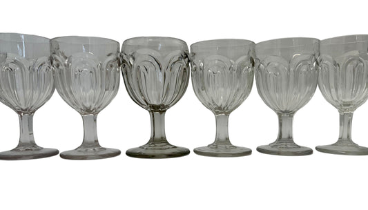 SET OF 6 ANTIQUE EAPG "LOOP" GOBLETS, CIRCA 1860S-1870S