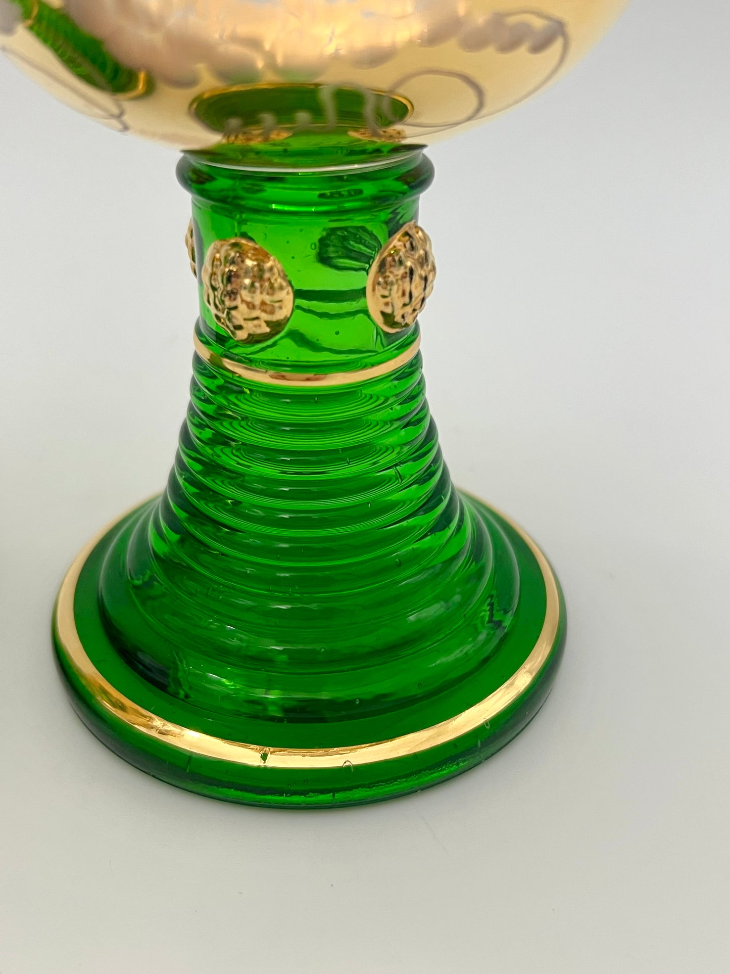 PAIR OF VINTAGE GERMAN BEEHIVE STEMED GLASSES