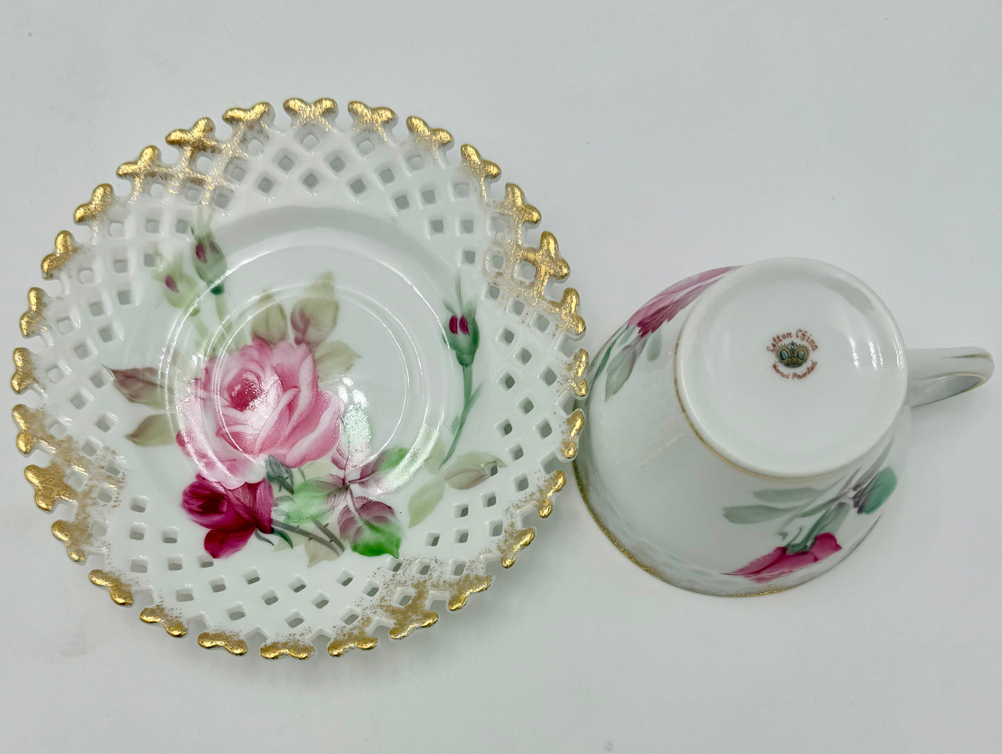 ECLECTIC WHIMSY CURATED SET OF 4 FINE TEACUPS