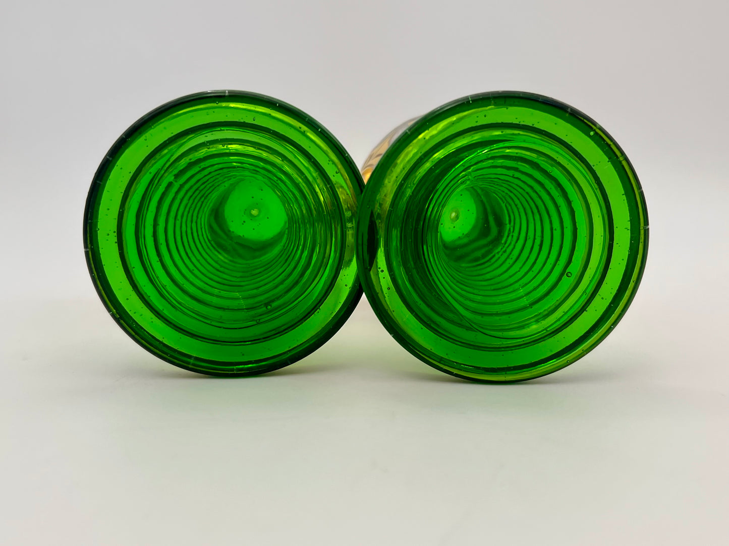 PAIR OF VINTAGE GERMAN BEEHIVE STEMED GLASSES
