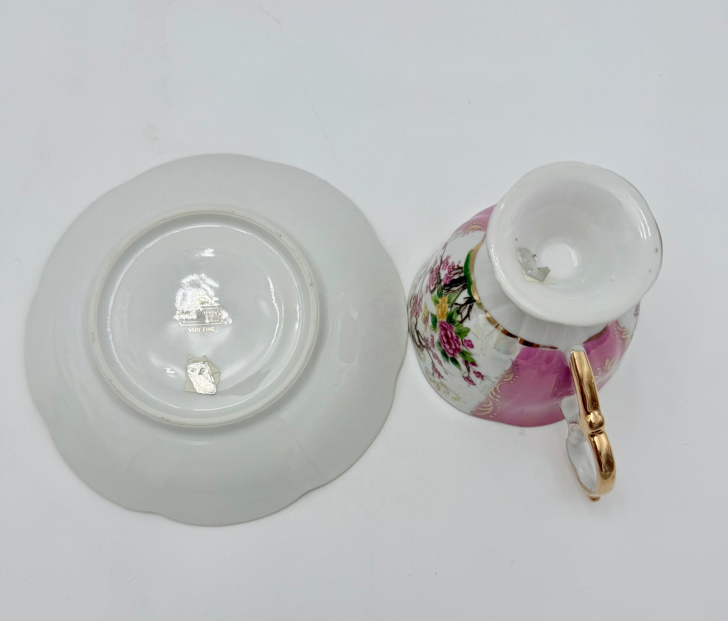 ECLECTIC WHIMSY CURATED SET OF 4 FINE TEACUPS