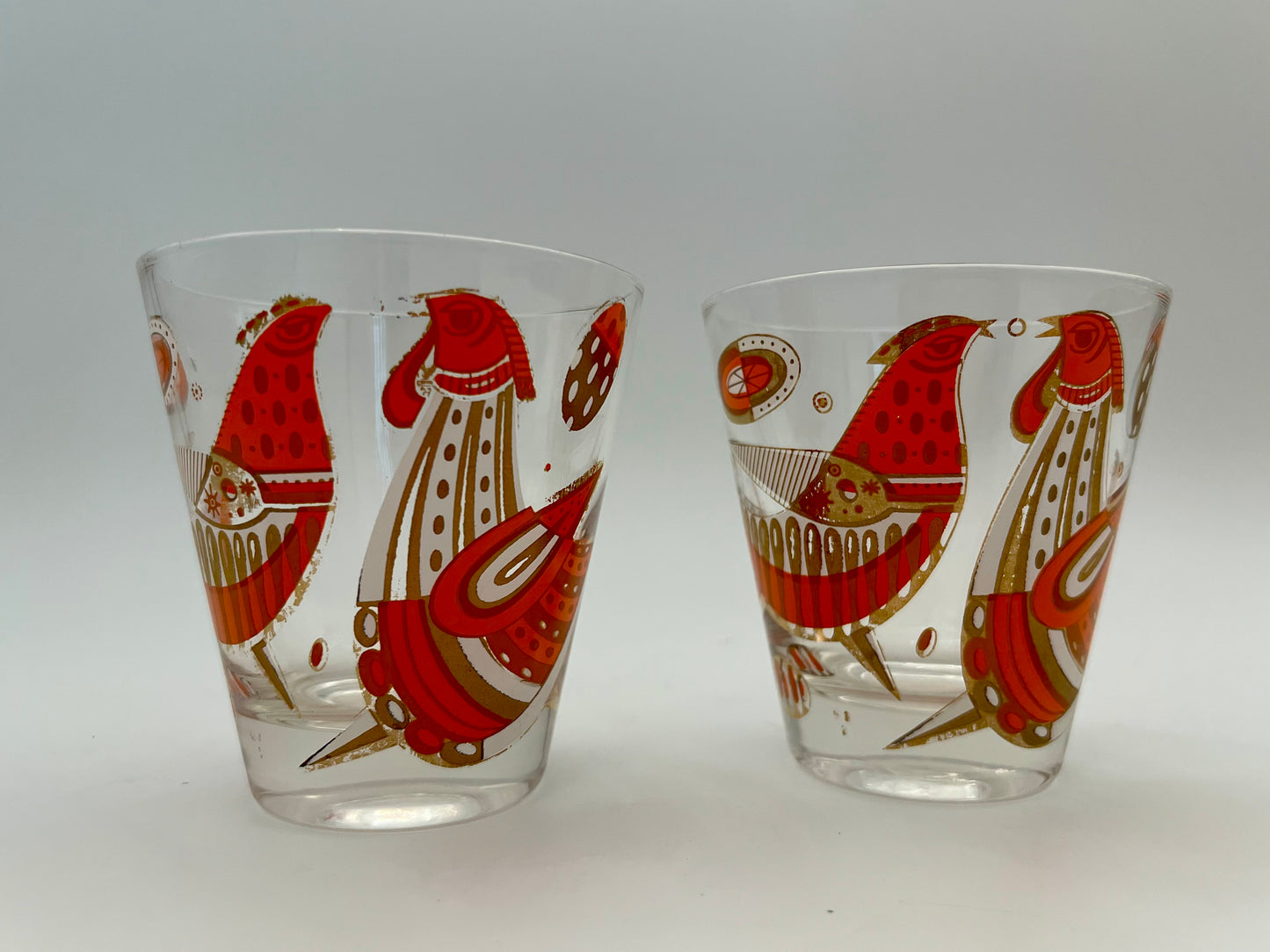 PAIR OF MIDCENTURY GEORGES BRAIRD 22 K COCKTAIL GLASSES