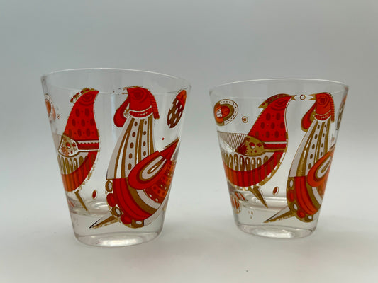 PAIR OF MIDCENTURY GEORGES BRAIRD 22 K COCKTAIL GLASSES
