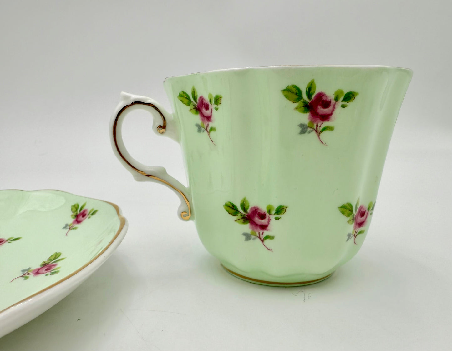 ECLECTIC WHIMSY CURATED SET OF 4 FINE TEACUPS