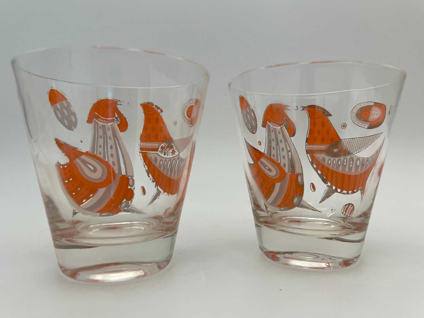 PAIR OF MIDCENTURY GEORGES BRAIRD 22 K COCKTAIL GLASSES