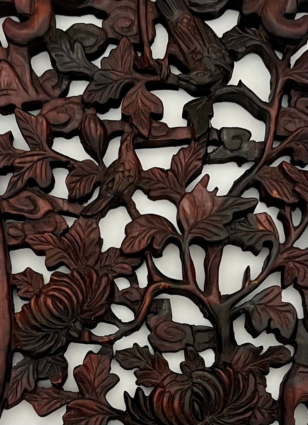 ANTIQUE CHINESE CARVED WOOD PANEL, LATE 1800s