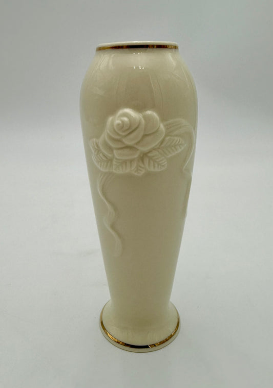 LENOX ROSE BLOSSOM BUD FLOWER IVORY VASE