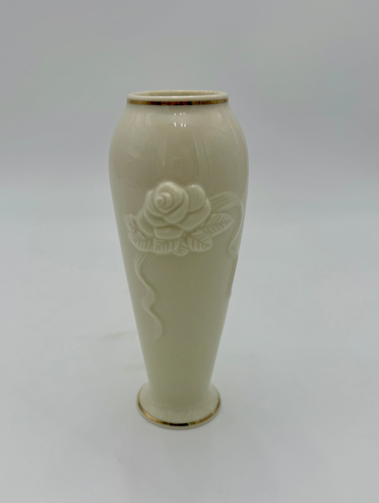 LENOX ROSE BLOSSOM BUD FLOWER IVORY VASE