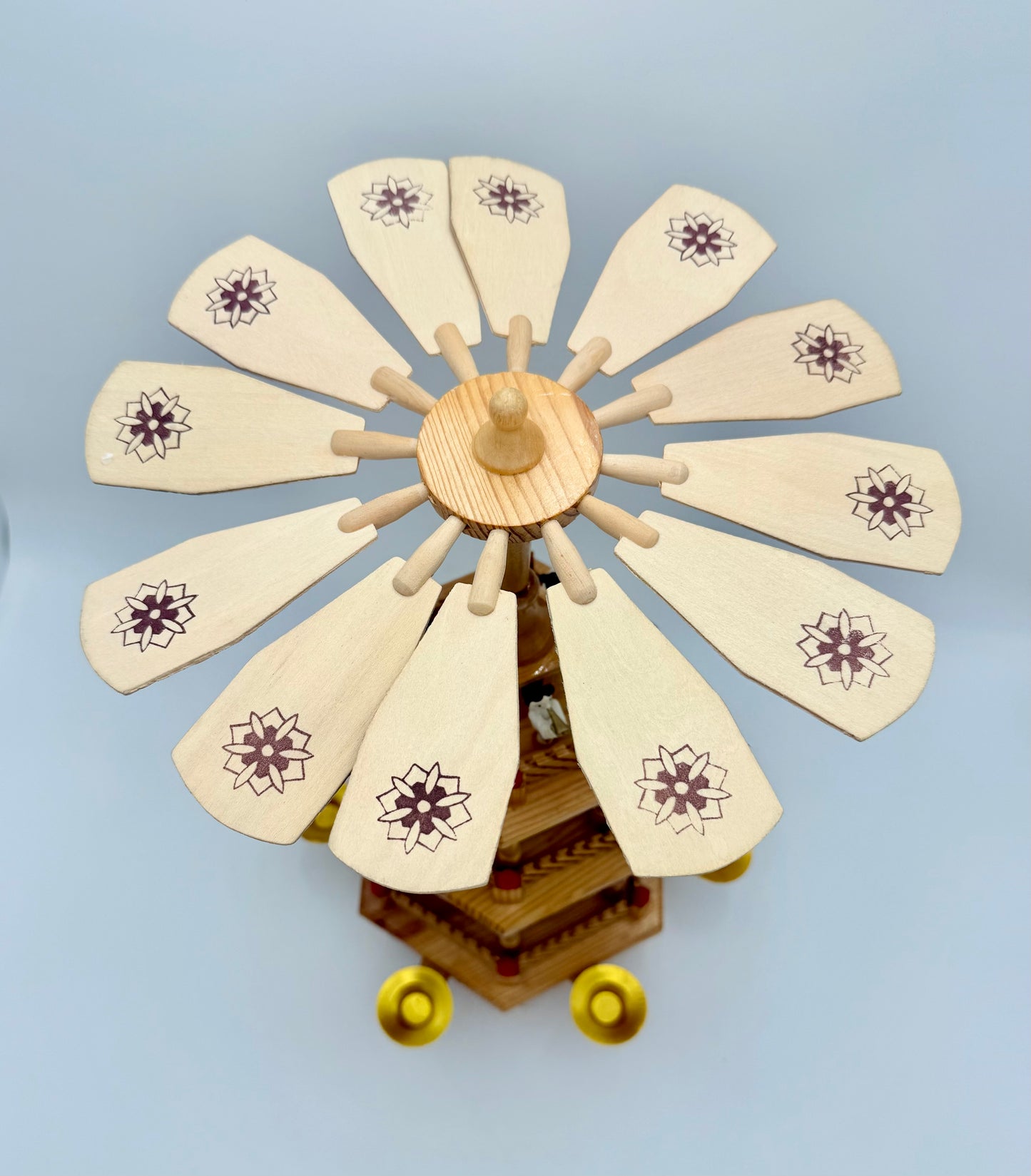 VINTAGE GERMAN 3-TIER WOODEN NATIVITY CAROUSEL