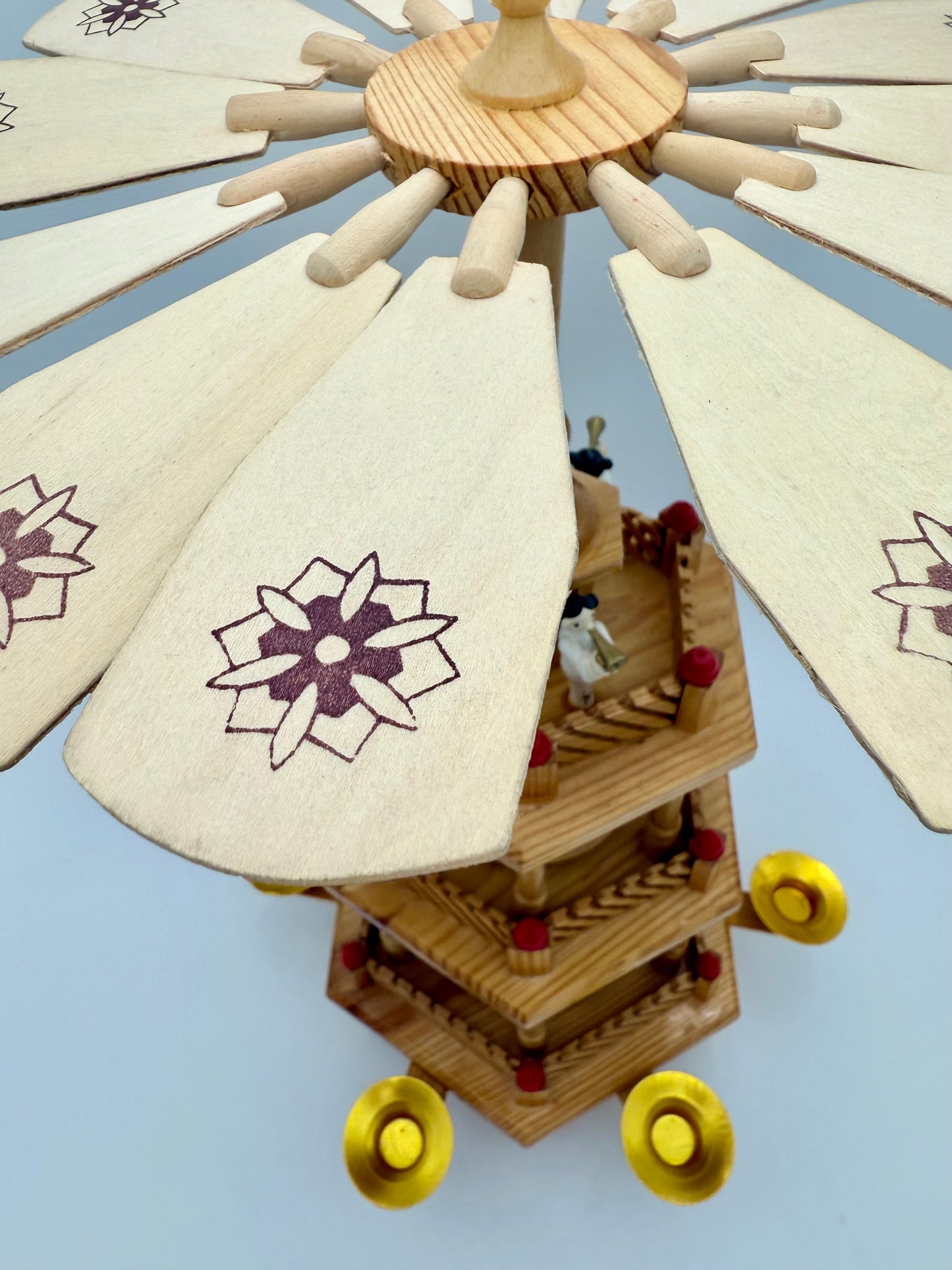 VINTAGE GERMAN 3-TIER WOODEN NATIVITY CAROUSEL