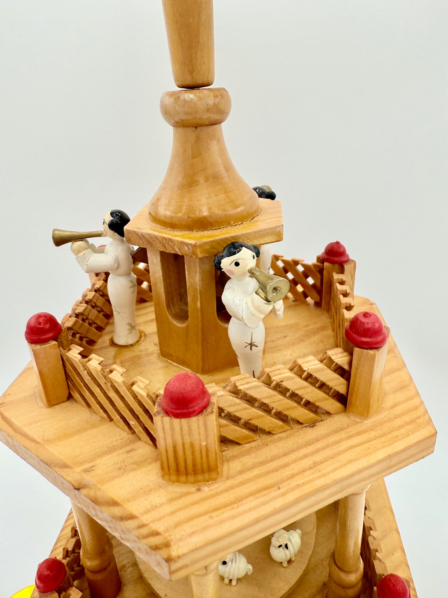 VINTAGE GERMAN 3-TIER WOODEN NATIVITY CAROUSEL