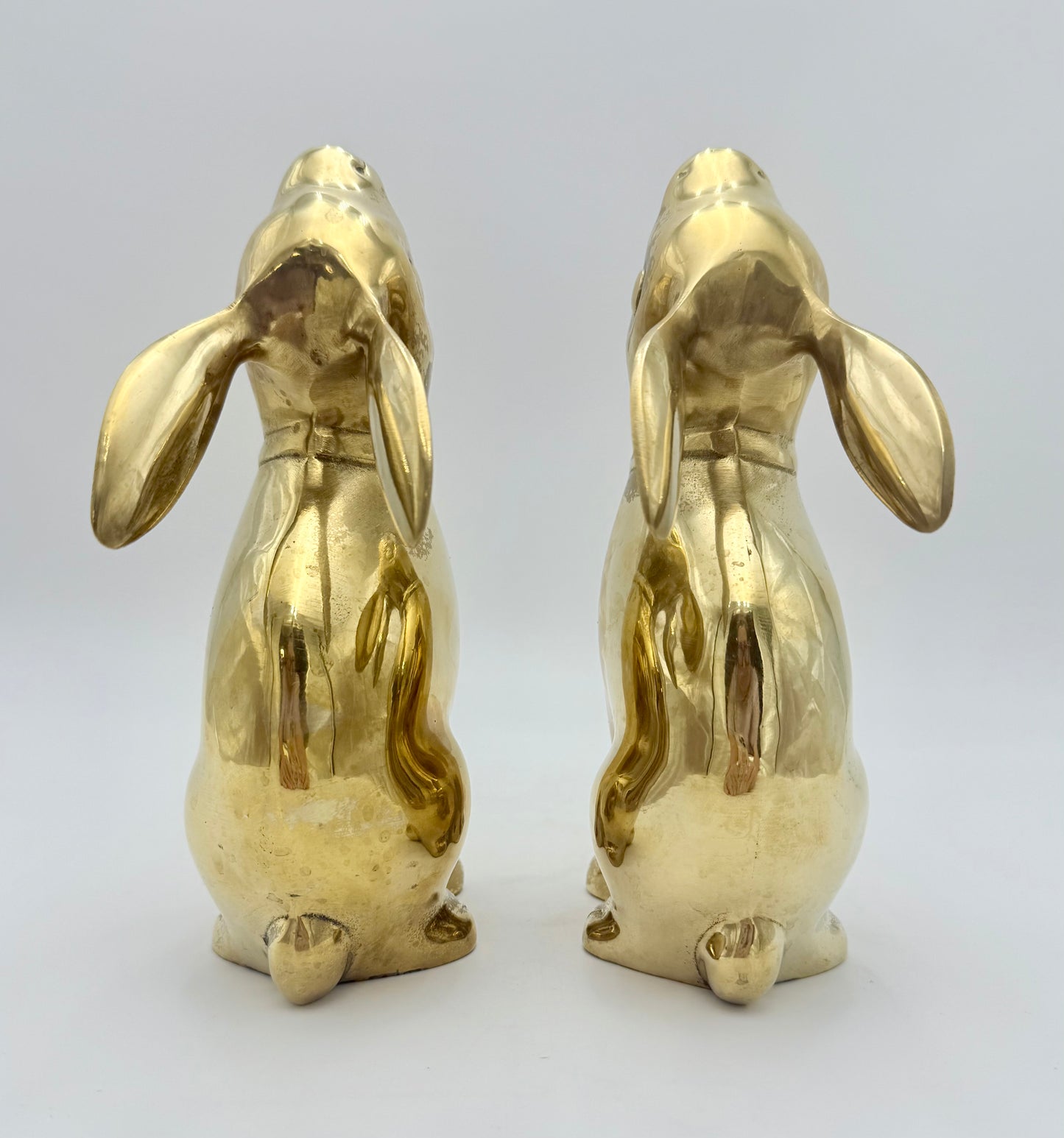 PAIR OF VINTAGE BRASS BUNNNY BOOKENDS