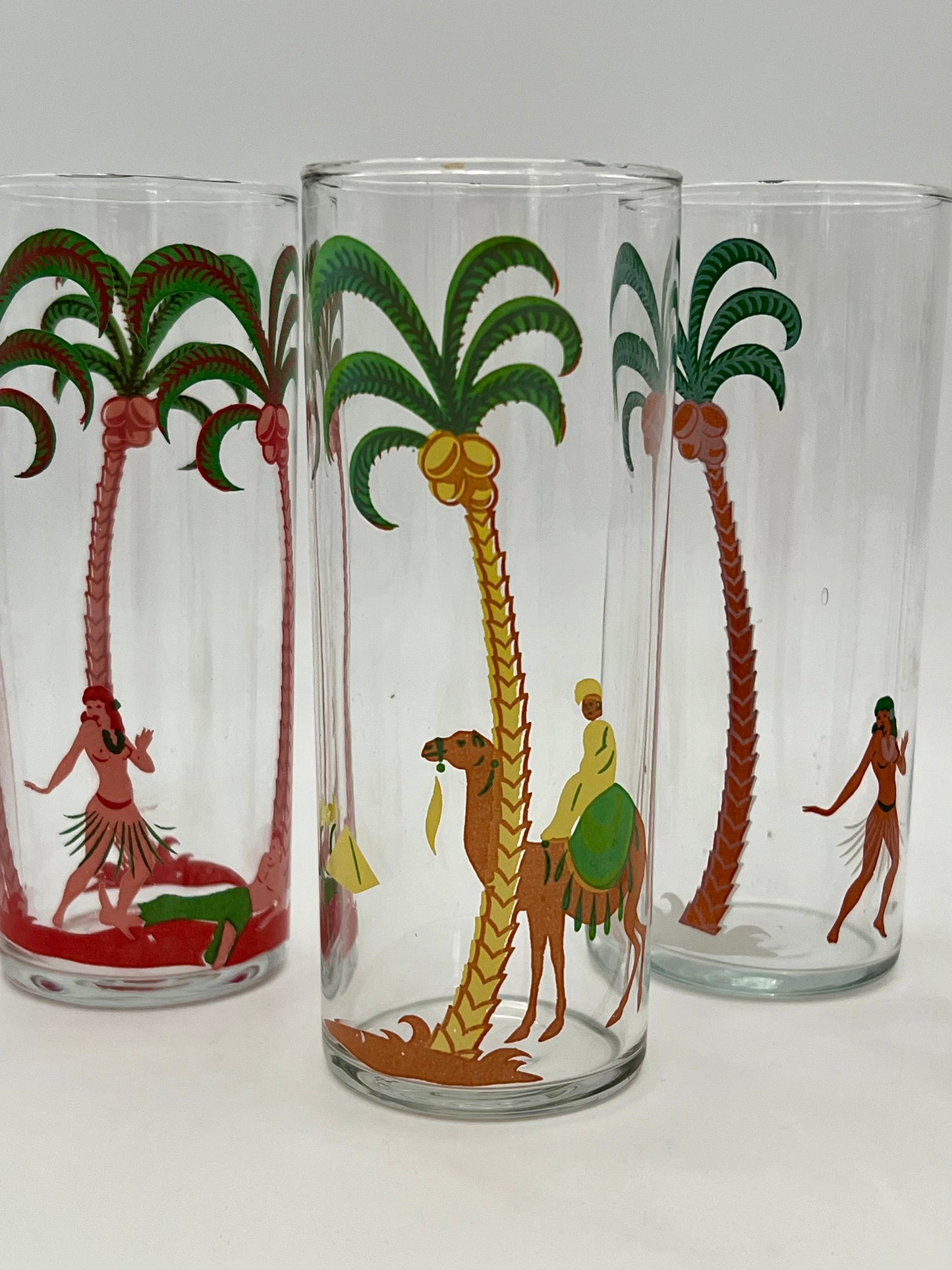 VINTAGE 1950s TIKI BAR LIBBEY HIGHBALL GLASSES, SET OF 5