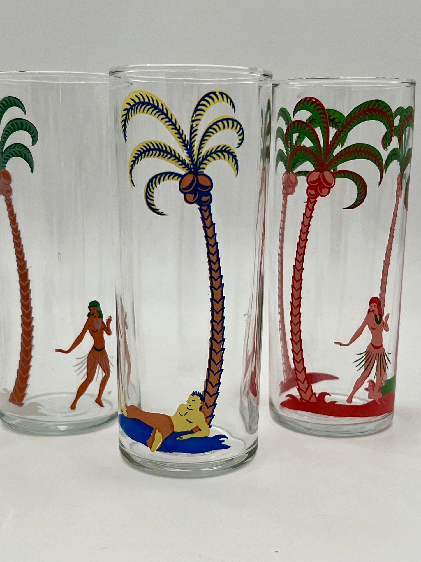 VINTAGE 1950s TIKI BAR LIBBEY HIGHBALL GLASSES, SET OF 5