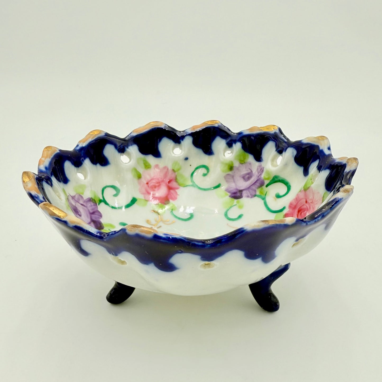 RARE ANTIQUE NIPPON PORCELAIN FOOTED BOWL