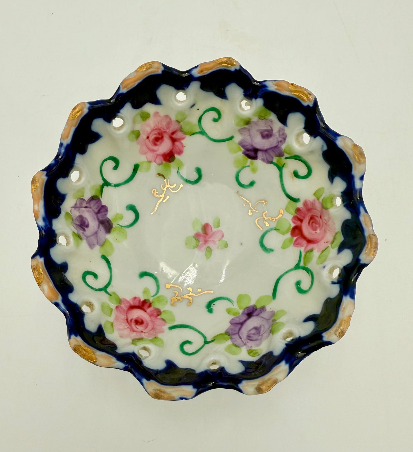 RARE ANTIQUE NIPPON PORCELAIN FOOTED BOWL