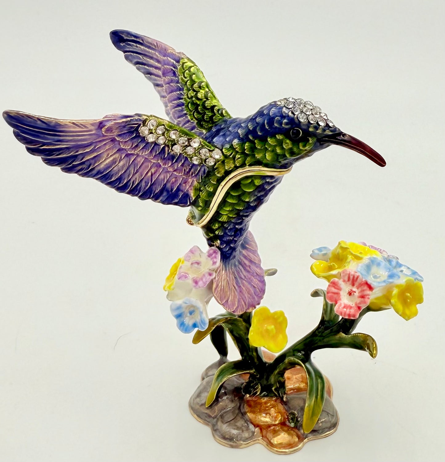 CIEL COLLECTABLES SWAROVSKI CRYSTALS HUMMINGBIRD JEWELRY/TRINKET BOX