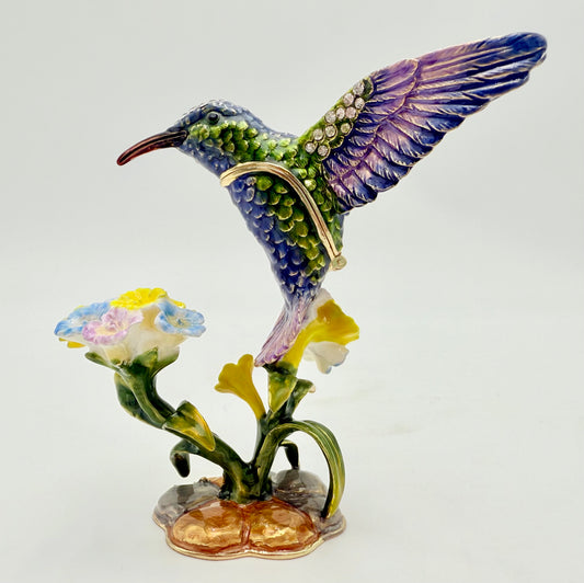 CIEL COLLECTABLES SWAROVSKI CRYSTALS HUMMINGBIRD JEWELRY/TRINKET BOX