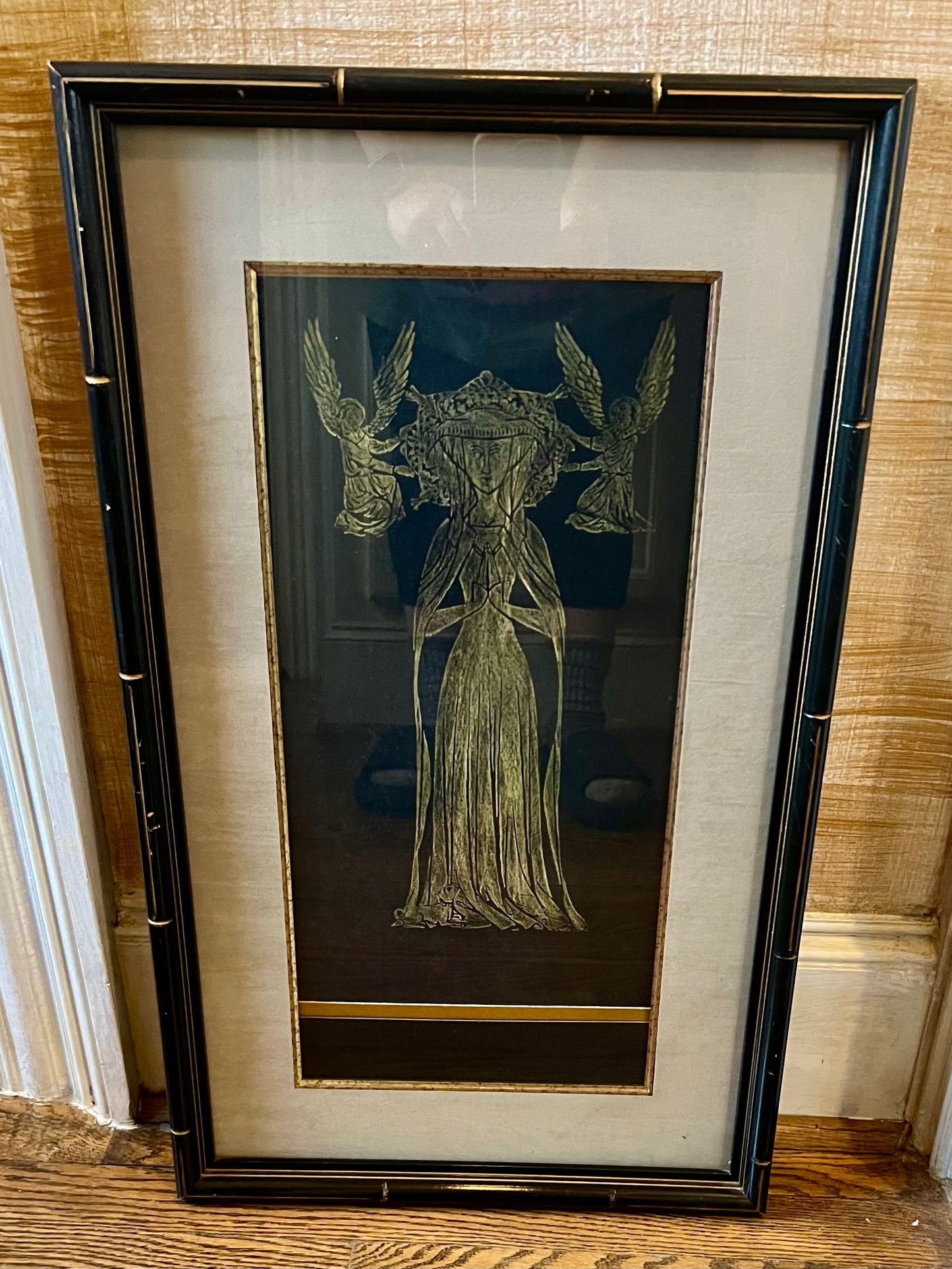 FRAMED REPLICA BRASS RUBBING OF LADY MARGARET CHEYNE