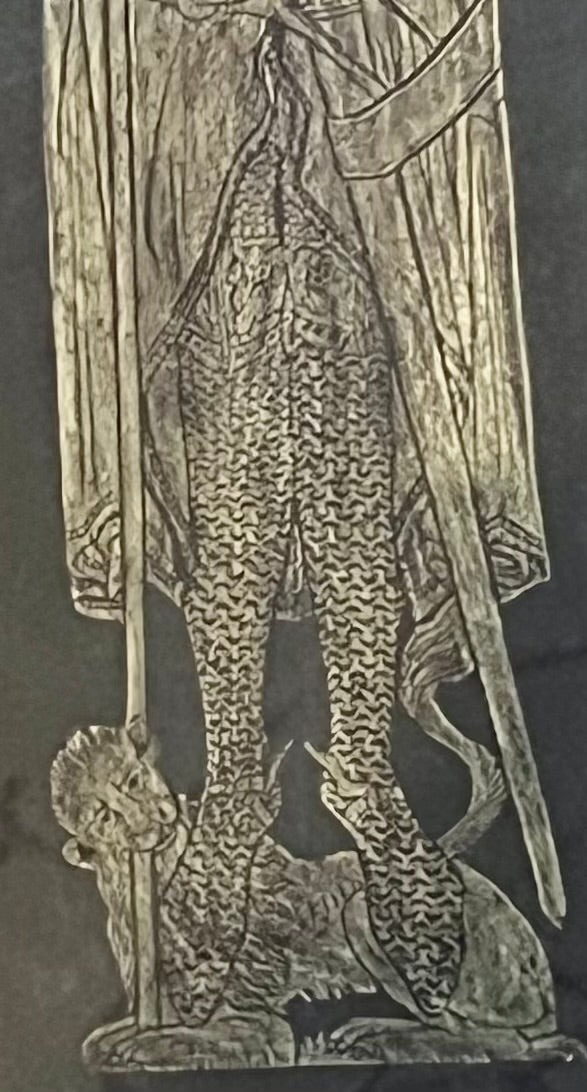 ANTIQUE-STYLE PRINT OF SIR JOHN D’ABERNON (1277) – ENGLISH BRASS RUBBING REPRODUCTION