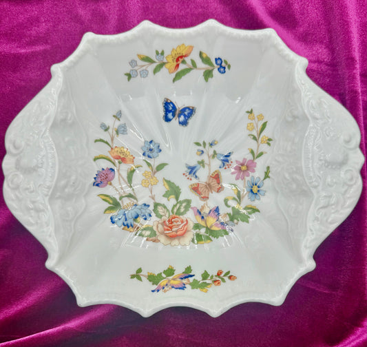VINTAGE BOHO ANYSLEY COTTAGE GARDEN FINE BONE CHINA SCALLOPED DISH/BOWL