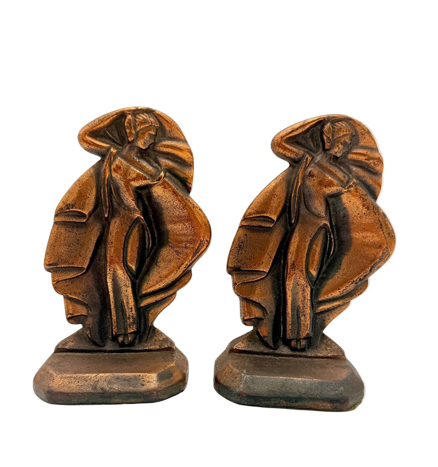 ANTIQUE "MISS MODERNE" ART DECO BRONZE BOOKENDS, CIRCA 1929