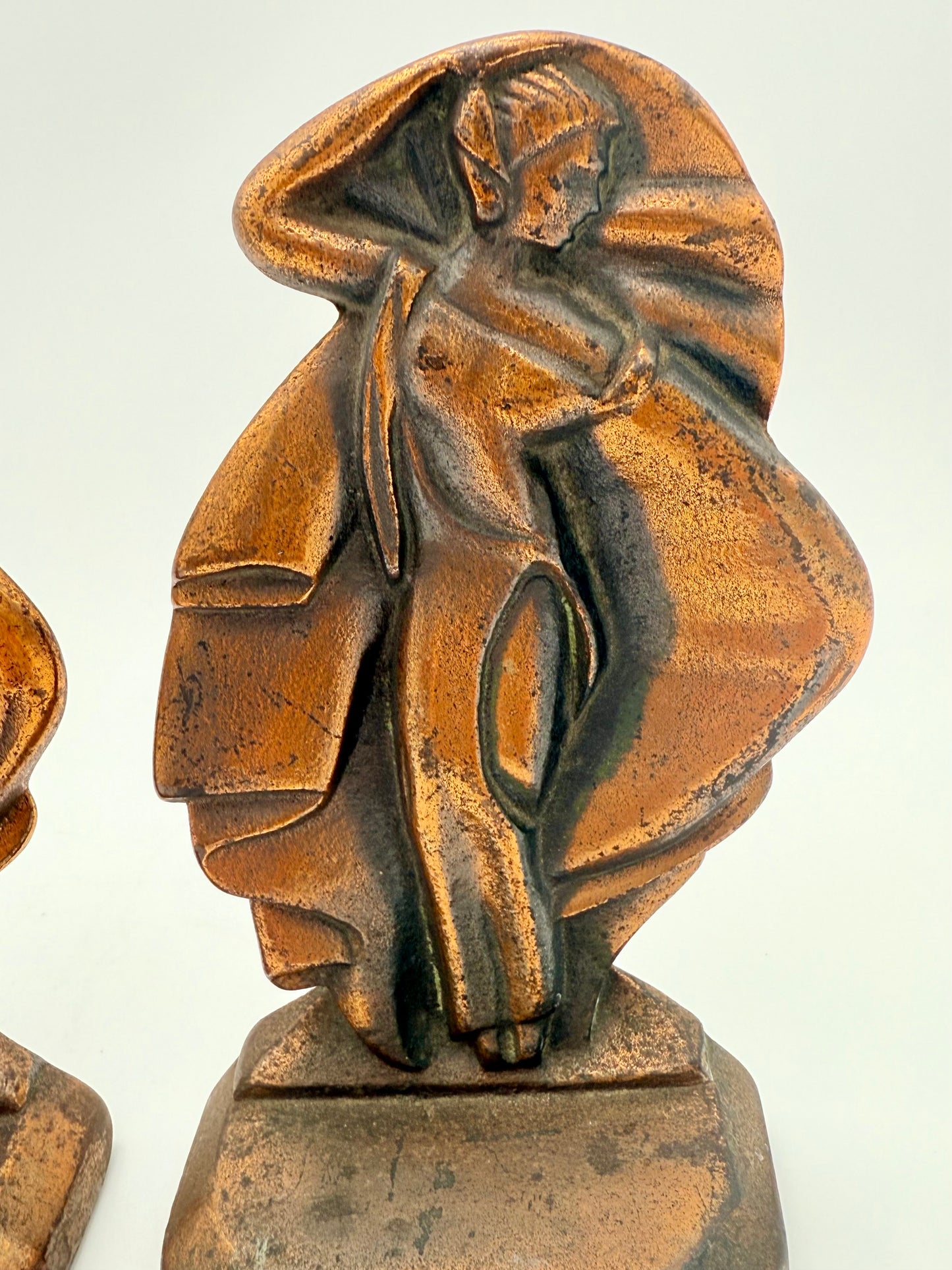 ANTIQUE "MISS MODERNE" ART DECO BRONZE BOOKENDS, CIRCA 1929