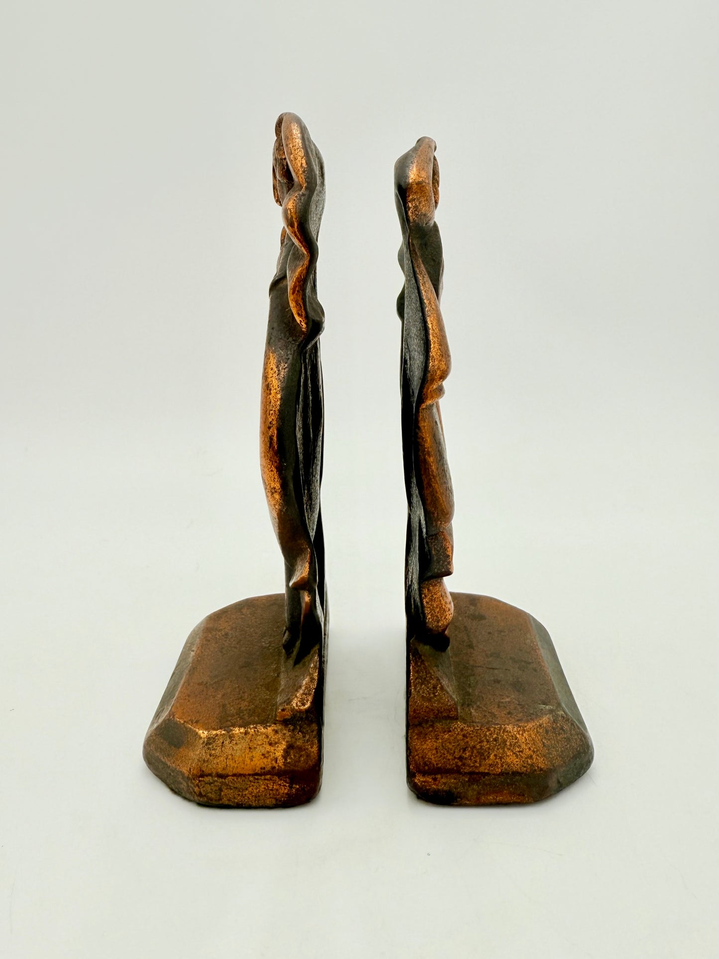 ANTIQUE "MISS MODERNE" ART DECO BRONZE BOOKENDS, CIRCA 1929