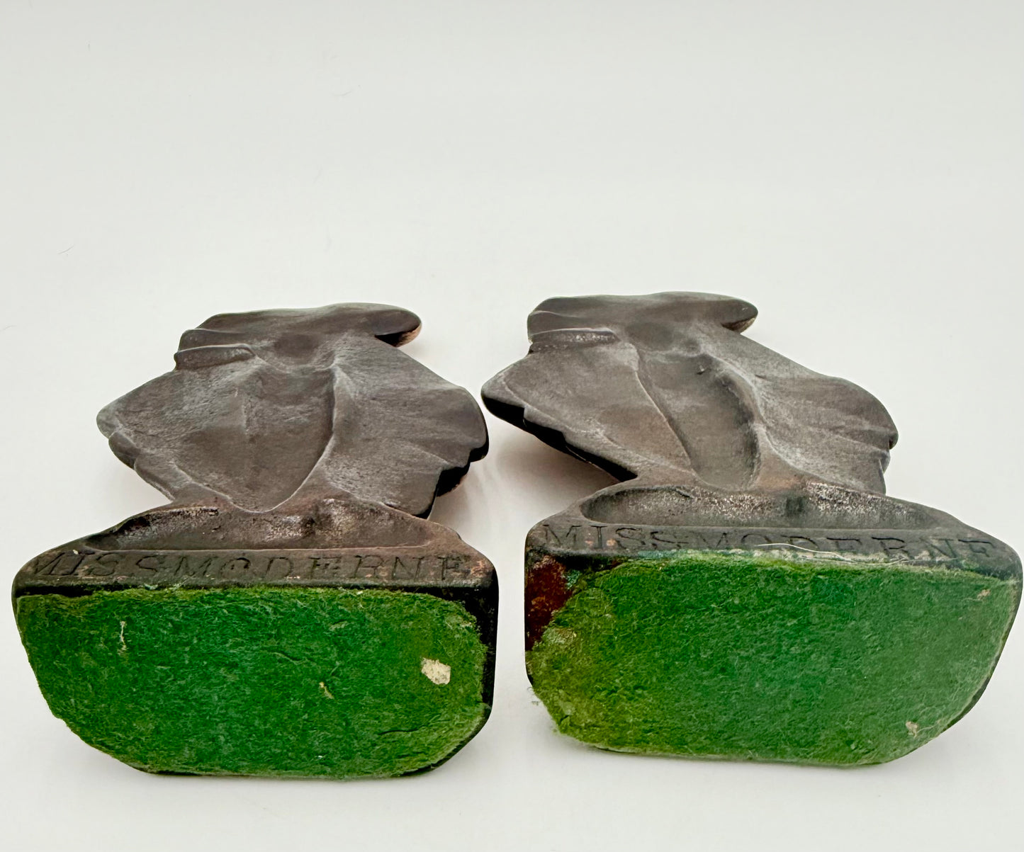 ANTIQUE "MISS MODERNE" ART DECO BRONZE BOOKENDS, CIRCA 1929