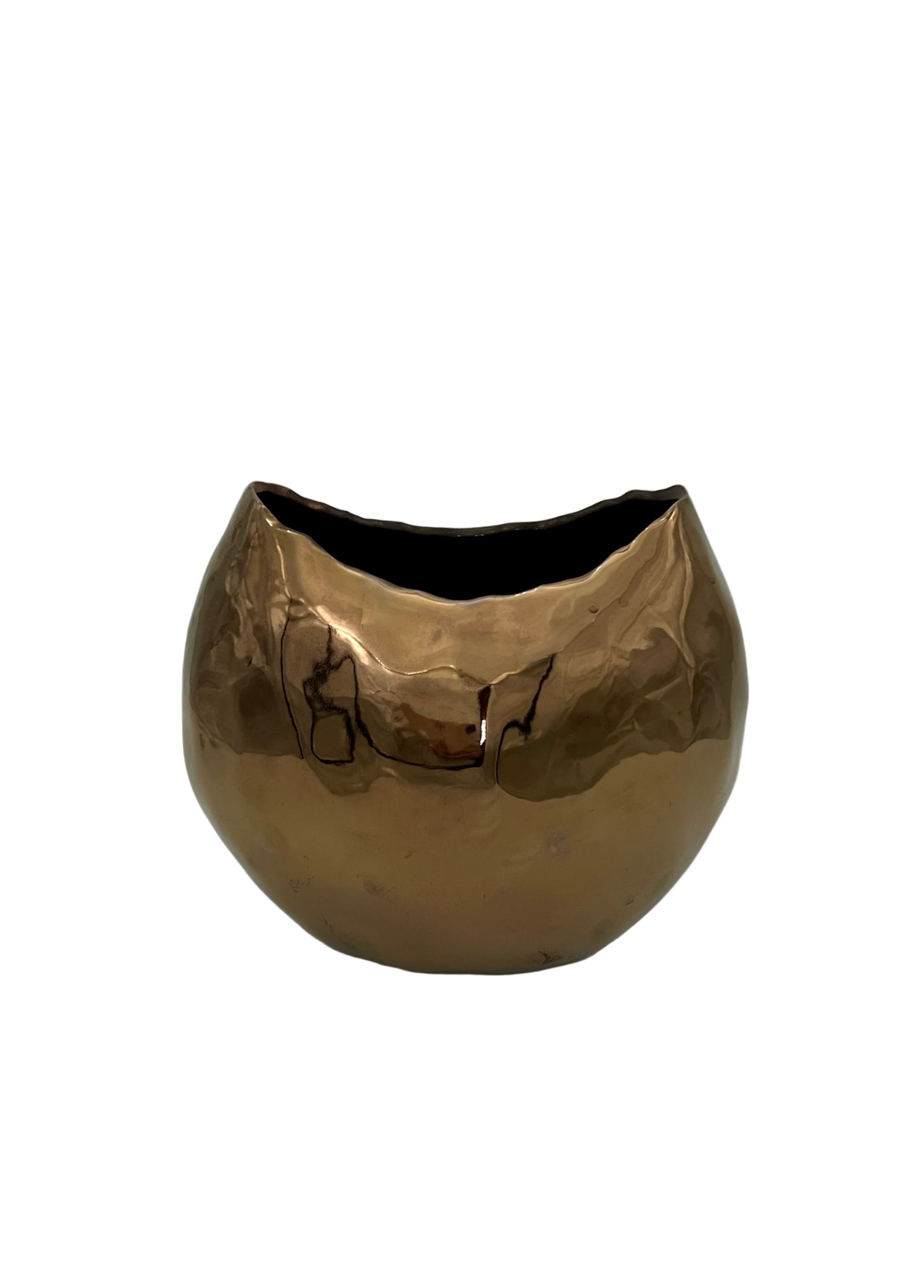 VINTAGE BRASS PLATED CERAMIC LARGE VASE