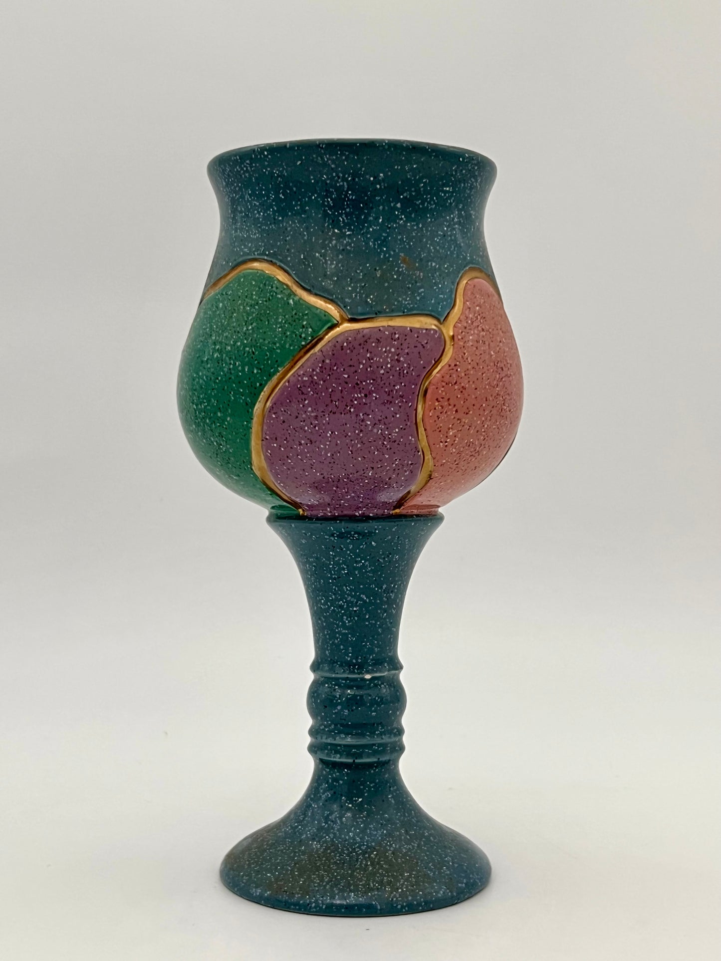 1980s CERAMIC DECORATIVE GOBLET